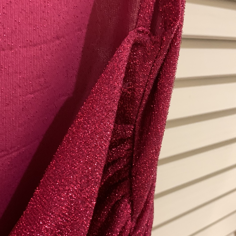 Reformation Breslin Body Con Low Back Formal Midi Dress in Hot Pink Sparkle Sz M - Picture 12 of 12